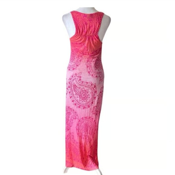 NWT Tommy Bahama Posy Pink Sunset Paisley Summer Maxi Dress Size XS - Picture 3 of 4